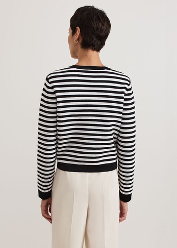 Phase Eight Evie Stripe Knitwear Black/White Canada | JAWQBT-176